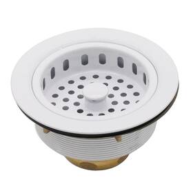 D214-50 Westbrass 747028214506 3-1/2 Inch Post Style Large Kitchen Sink Basket Strainer 1-pack Coat White