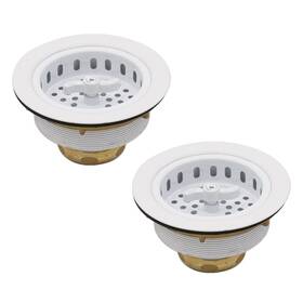 D2135-50 Westbrass 747028235501 Wing Nut Style Large Kitchen Sink Basket Strainer 2 Pack Coat White
