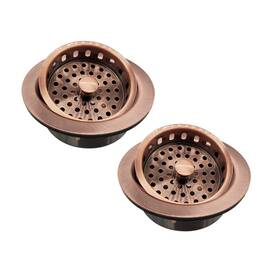 D2145-11 Westbrass 747028245111 3-1/2 Inch Post Style Large Kitchen Sink Basket Strainer Antqiue Copper