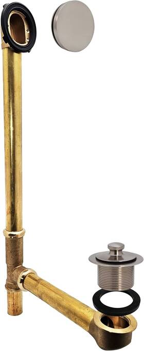 7941817h-07 Westbrass 22 Inch Lift And Turn Bath Waste Overflow Faceplate Satin Nickel