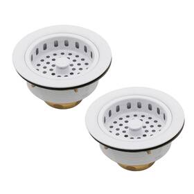 D2145-50 Westbrass D214550 31/2 Inch Post Style Large Kitchen Sink Basket Strainer Powder Coat White 2