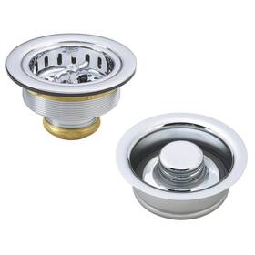 D2155-26 Westbrass Wing Nut Style Kitchen Basket Strainer With Waste Disposal Flange And Stopper