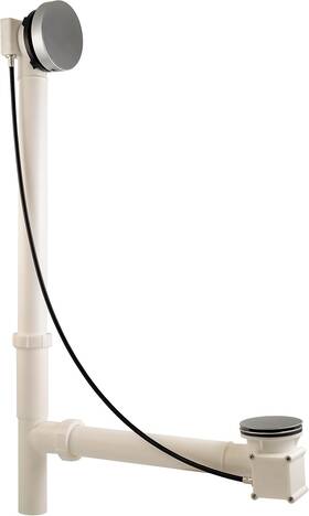 D50p27tlere-07 Westbrass 27 Inch Cable Drive Bath Drain Trim Rotary Overflow Sn