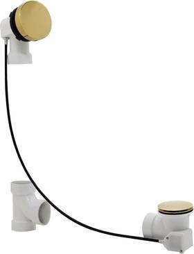 D50p45sre-01 Westbrass 45 Inch Cable Drive Bathtub Drain Trim Rotary Overflow