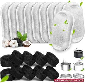 Cw-01 Whksoy 20pack Cat Fountain Replacement Filters For Stainless Steel 108oz/3.2l& 67oz/2l