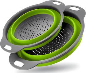 Ky-001 Whzhaocai Collapsible Colander Set Of 2 Silicone Kitchen Strainer Perfect For Drainin