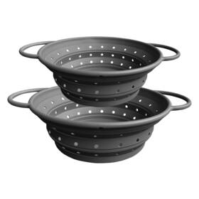 Zy008 Widvih Silicone Collapsible Colander With Handle Kitchen For Easy Storage