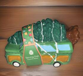 Wild Eye Designs 665613277326 Christmas Vacation Serving Dish Ceramic Baker Green Car New