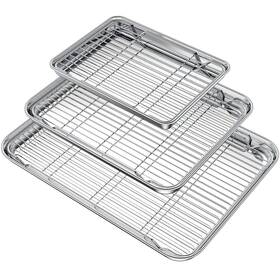 B07nnq4g96 Wildone 3-pan/3-rack Stainless Steel Baking Sheet Set - Oven And Dishwasher Safe