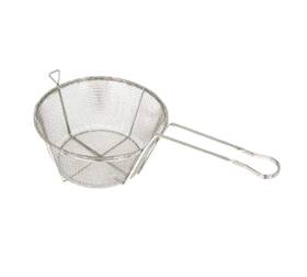Winco 811642008541 10.5 Inch Round Wire Fry Basket 6 Mesh Stainless Steel Silver