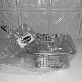 Fbm-554s Winco Winware New 5 Inch Stainless Steel Rectangular Mini Fry Basket Also Great For Serving Fbm-554s Winco Winware New 5 Inch Stainless Steel Rectangular Mini Fry Basket Also Great For Serving
