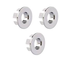 Fly00003c Wirffnd Sink Basin Trim Overflow Cover Brass Insert In Hole Round Caps Chrome 3 Pcs