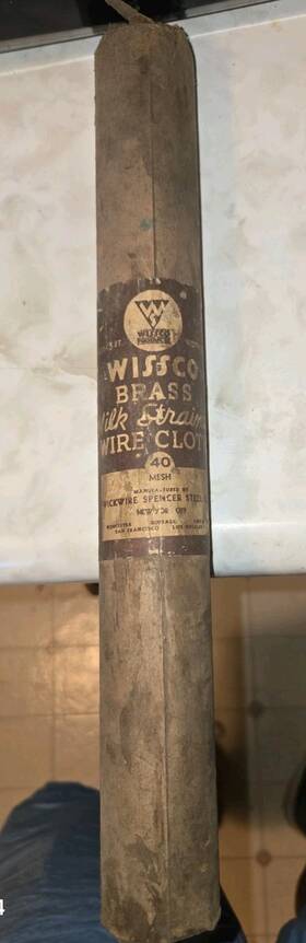 Wissco Steel5 Rare Wickwire Spencer Steel5ft X 12 Inch Brass Milk Strainerwire Cloth 40 Mesh