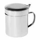 Wkjrggisiz General Stainless Steel Grease Can With Hinged Lid And