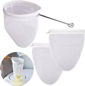 E-031 Wmkgg Ultra Fine Mesh Strainer Bags Reusable Filter With Stainless Steel H