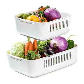 Wngdo 763591134492 2 Pack Medium And Large Drain Basket Double Sink Kitchen Household Fruit Dish