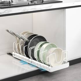 B0fhkjv42d Woshen Pots And Pans Organizer Under Cabinet Pull Out Expandable Sliding Lid Hol