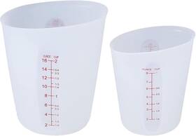 Wjlsm002012 Wugongshan 2 Pcs 250 Ml/500 Ml Silicone Measuring Cups Reusable Mixing White