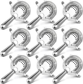 W-cocktailstrainer-4prong-9p Wuweot 9 Pack Cocktail Strainer 4-prong Stainless Steel Bar Silver