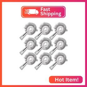 W-cocktailstrainer-c-9p Wuweot 9 Pack Cocktail Strainer 6 Inch Professional Stainless Steel Bar S