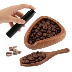 Xarvltmj 22447122 Coffee Bean Dosing Cup Set Walnut Wood 6.3 5.5 1.3in Black Color