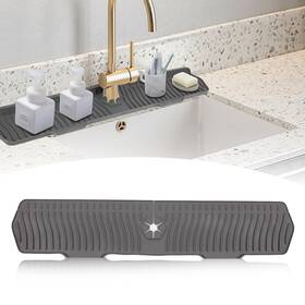Xauxagl 793129228409 30 Inch Sink Splash Guard Longer Silicone Mat For No Grey