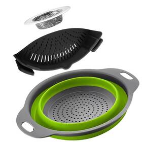 Xinm 792282949619 Strainers And Colanders Set Of 3 With Collapsible Colander Pasta Stra Inch