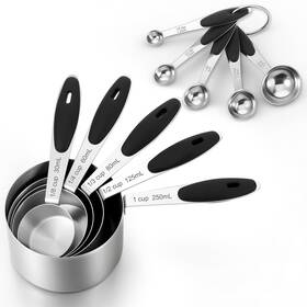 3aymdfcs Xosjska 744464 1 Stainless Steel Measuring Cups And Spoons Set Of 10 Medium Silver Black