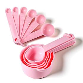 5307rjxx1483 Xyembu 11pcs Measuring Cups Pink Plastic Cup And Spoons 5 Medium