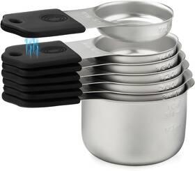 Lb7ls9 Yamolin Magnetic Measuring Cups Set 7 Stainless Steel Stackable Nesting 5 Black
