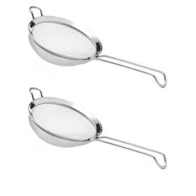 Ybm Home 810053495438 2-pack Fine Mesh Strainer Colander 5-inch Stainless Steel Sieve For Kitchen
