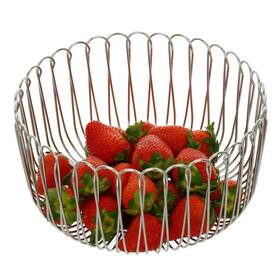 Ybm Home 810053498569 Fruit Basket Bowl For Kitchen Counter And Pantry Silver 8 Inch