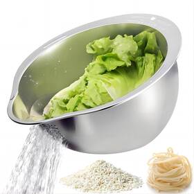 Yenxiku 016392295863 4-in-1 Rice Washing Bowl - Washer Strainer Stainless Stee