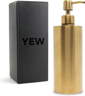 Yew Design 195893666249 Gold Brass Soap Dispenser Stainless Steel For Bathroom And Metal