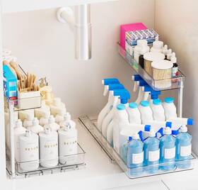 30cm-sd-xx-clg-2-clear Yieach 2 Pack 14.6 Deep Pull Out Under Sink 12.8 In High Clear