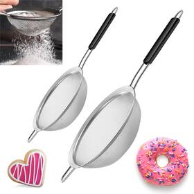 Ymfms2 Yimi Fine Mesh Strainers Set Stainless Steel Colanders And Sifters With Anti-scal