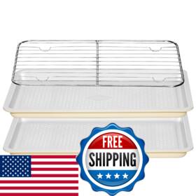 B0fvf8h3rm Ymiton Nonstick Ceramic Baking Sheet With Rack 2-pack 13x9 Quarter Pan E