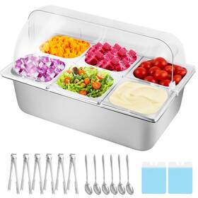 Kaci102 Ymjoinmx Cold Food Buffet Server 9.6 Quart 6 Pans 1.6qt With Ice Packs For Salad Pizza