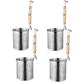 Yot-10112 Yotbule 4-piece Stainless Steel Pasta Basket Set With Wooden Handles Perfect For Co Yot-10112 Yotbule 4-piece Stainless Steel Pasta Basket Set With Wooden Handles Perfect For Co