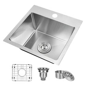 Yssoa 198401018745 Top-mount Workstation Kitchen Sink 20 Gauge Single Bowl Stainless Stee
