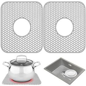 Mat003 Yubird Best Sink Protectors For Kitchen 2 Pcs Silicone Mat 13.58 Inch X11.6 Non-slip
