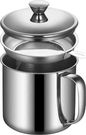 L321 Yyjingyou Grease Container With Fine Mesh Strainer Kitchen Oil Storage Tank Pot 1.3l 410 L321 Yyjingyou Grease Container With Fine Mesh Strainer Kitchen Oil Storage Tank Pot 1.3l 410