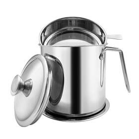 Glq001-1.3l Zalaxt Bacon Grease Container With Strainer 1.3l And