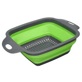 Zaplyte 724708549622 Collapsible Colander Silicone Square Foldable Strainer With Handle Green Large