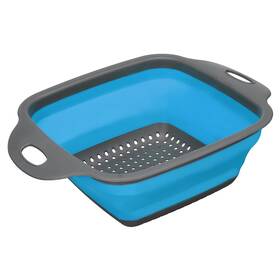 Zaplyte 724708549639 Collapsible Colander Silicone Square Foldable Strainer With Handle Blue Small