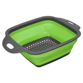 Zaplyte 724708549653 Collapsible Colander Silicone Square Foldable Strainer With Handle Green Small