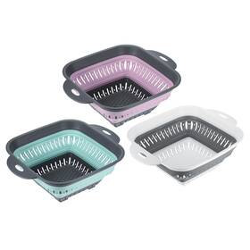 Zaplyte 724708605649 3pcs Collapsible Silicone Kitchen Storage Basket Fruit Vegetable Drainer