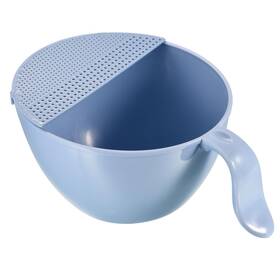 Zaplyte 745065004869 Rice Washing Bowl Drain Basket Fruit Strainer Colander With Handle Light Blue