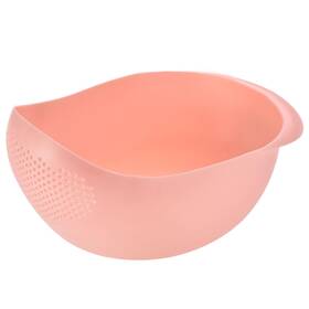 Zaplyte 745065070826 Kitchen Rice Drain Bowl Fruit Washing Basket Sieve Plastic Colander Pink