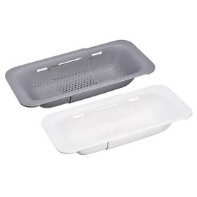 Zaplyte 782685951890 Kitchen Over The Sink Drain Strainer Extendable Colander Set Gray White